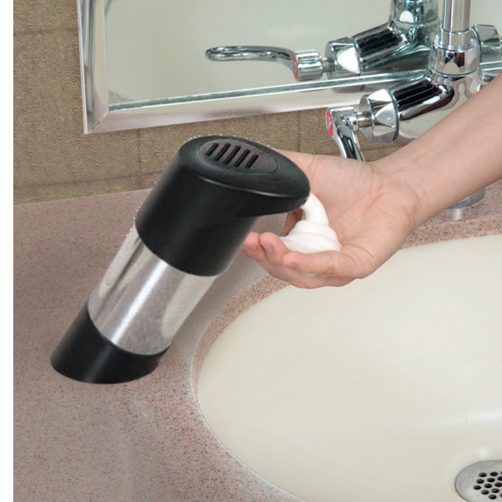 Kutol, Counter Mount, Manual Soap Dispenser, Chrome / Black, each