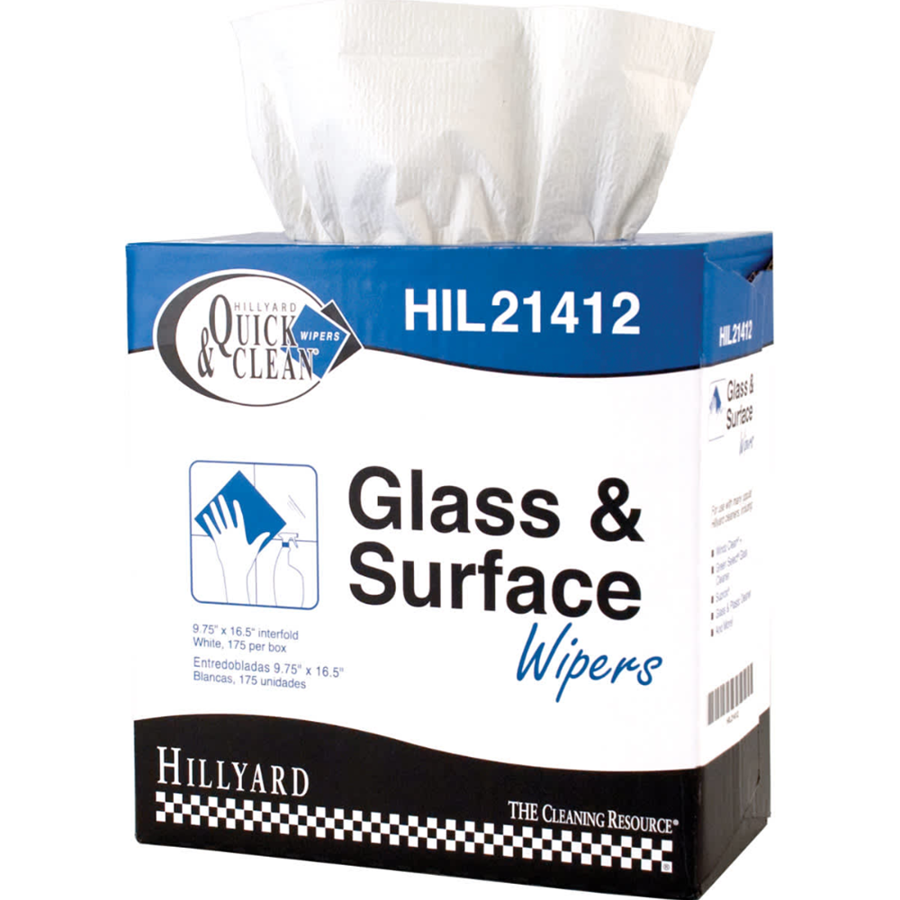 Hillyard, Quick & Clean, Glass & Surface Wipers, case