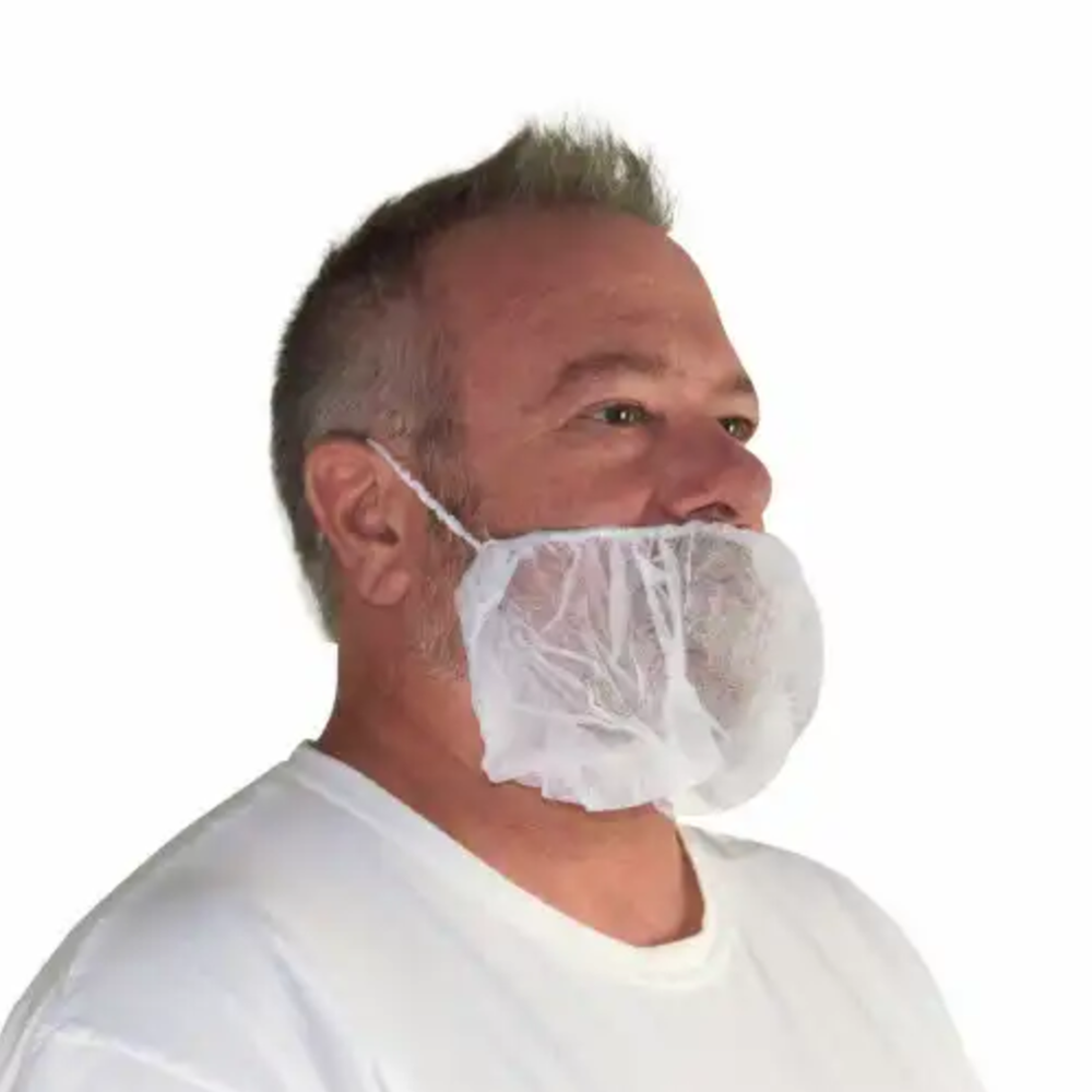 Hospeco, ProWorks, Beard Covers, White, 1 Case