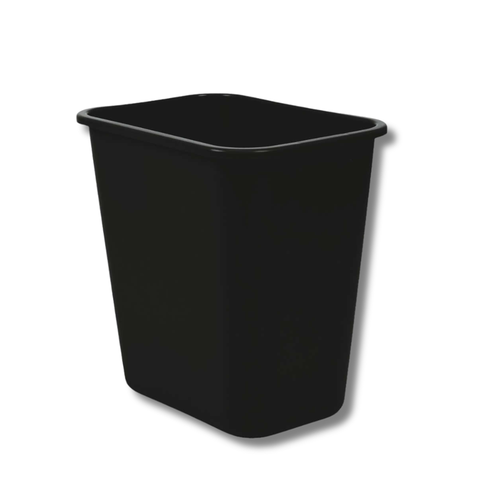 Hillyard, Tight Space, Trash Can, 7 Gal, Rectangle, Black, Each