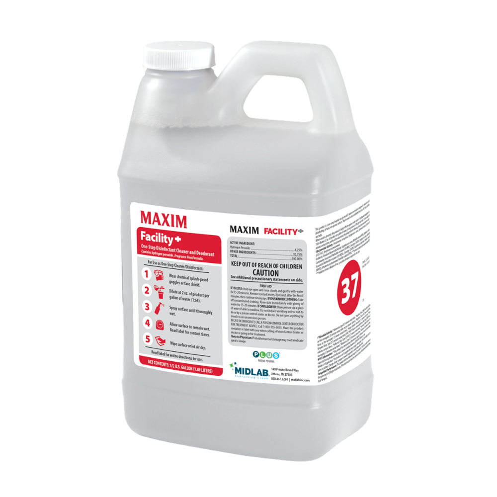 Midlab Maxim, CMS, Facility+ Disinfectant #37, 64 oz Bottle