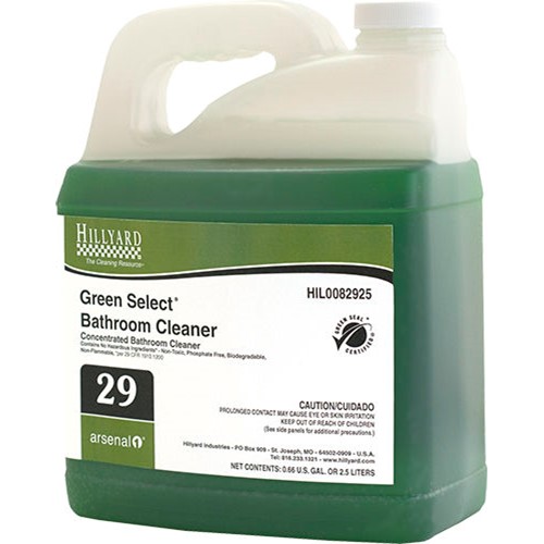Hillyard, Arsenal One, Green Select Bathroom Cleaner #29, Dilution Control, HIL0082925, Four 2.5 liter bottles per case, sold as