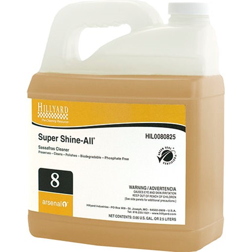Hillyard, Arsenal One, Super Shine-All #8, Dilution Control, HIL0080825, Four 2.5 liter bottles per case, sold as One 2.5 liter