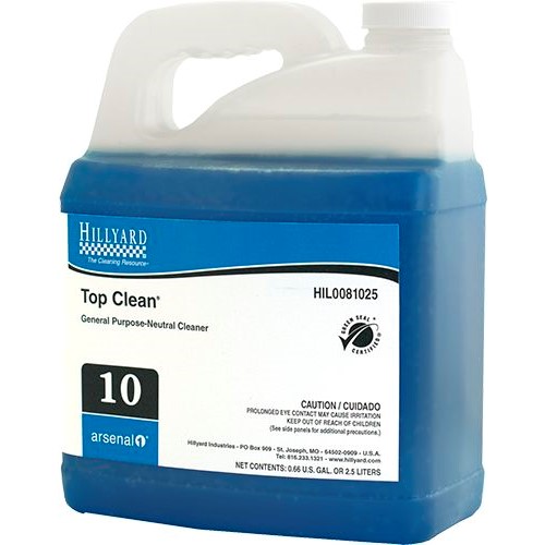 Hillyard, Arsenal One, Top Clean #10, Dilution Control, HIL0081025, Four 2.5 liter bottles per case, sold as One 2.5 liter bottl