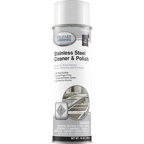 Hillyard, Aerosol, Oil Base Stainless Steel Cleaner & Polish, 15 oz, each