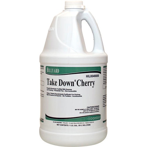Hillyard, Take Down Enzyme Cleaner, Concentrate, Cherry Scent, HIL0046606, 4 gallons per case, sold as 1 gallon