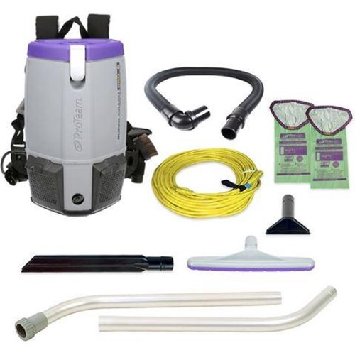 ProTeam, Super Coach Pro 6, 6 qt Backpack Vacuum with Xover Multi-Surface Two-Piece Wand Tool Kit, 107308, sold and 1 unit