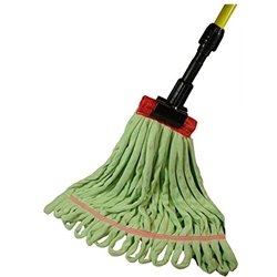 Golden Star, Relintless, Microfiber Looped-End Tube Wet Mop  Large, Green, 5 inch Head band, AWM94LG5, Sold as each