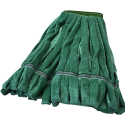 Hillyard, Trident Medium Looped End Tube Mop, Green, 5 inch Head Band, Tail Band, HIL20071, sold as 1 each