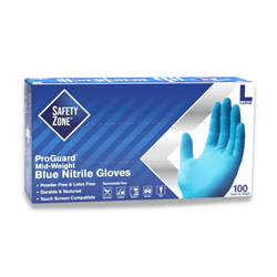 Safety Zone, Gloves, General Purpose, Large, Nitrile, Blue, 1 Box