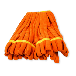 Hillyard, Trident, Microfiber Looped-End Tube Wet Mop, Large, Orange, 5 inch Head Band, HIL20069, Sold as each