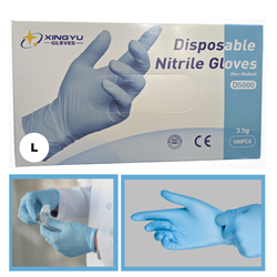 Gloves, Blue Nitrile, Large, D2000016