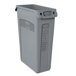 Rubbermaid, Slim Jim Waste Container, 23 gallon, gray, RUB3540GRA