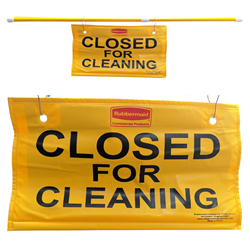 Rubbermaid, Site Safety Hanging Sign with Closed for Cleaning Imprint In English, 9S15, 6 per case, sold as 1 each