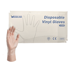 Gloves, Vinyl, Clear, X-Large, D2000028, 100 gloves per box, sold as 1 box