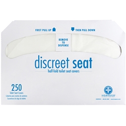 Hospeco, Toilet Seat Covers, Discreet Seat, 250 Sheets, White