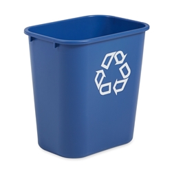 Rubbermaid, 7 gal, Deskside Recycling Bin, Blue