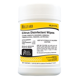 Hillyard, Quick and Clean, Citrus Disinfectant Wipes, 160 Towelettes