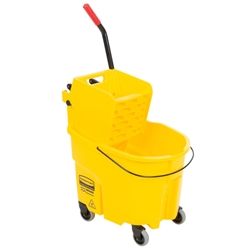 Rubbermaid, Wavebrake, Side Press Mop Bucket and Wringer, Yellow, 35 quart, RUB758088YW, Sold as each.