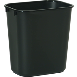 Rubbermaid, Small Wastebasket, 3.25 Gal, Black, Sold as Each