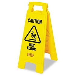 Rubbermaid, Caution Wet Floor Sign, 2 sided, RUB6112 77YW, 6 per case, sold each