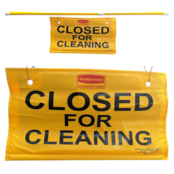 Rubbermaid, Site Safety Hanging Sign with Closed for Cleaning Imprint In English, RUB9S15YW, 6 per case, sold as 1 each