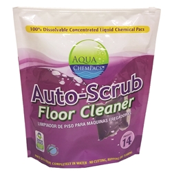 Aqua ChemPacs, Auto Scrub Floor Cleaner, Bag of 100 Packets, 4-0267, sold as bag