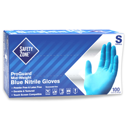 Safety Zone, Gloves, General Purpose, Small, Nitrile, Blue, 1 Box