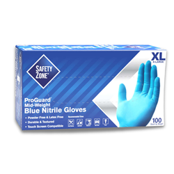 Safety Zone, Gloves, General Purpose, X-Large, Nitrile, Blue, 1 Box
