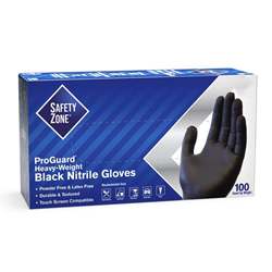 Safety Zone, Gloves, Medical Grade, Medium, Nitrile, Black, 1 Box