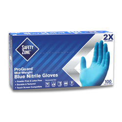 Safety Zone, Gloves, General Purpose, XX-Large, Nitrile, Blue, 1 Box