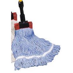 GoldenStar, Comet 4 ply Blended Wet Mop, medium blue looped end, 16 oz, 1.25 in headband, AST34BM, 12 per case, sold as each