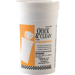 Hillyard, Quick and Clean Hand Sanitizer Wipes, 85 wipes per container, HIL01062, sold per container, 6 per case