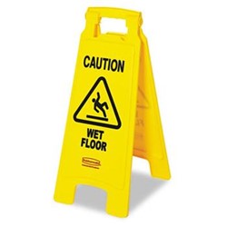 Rubbermaid, Caution Wet Floor Sign, 2 sided, RUB6112 77YW, 6 per case, sold each