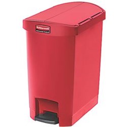 Rubbermaid, Slim Jim 30L/8G Resin, End Step On, Red, SMFG1883565, sold as one each