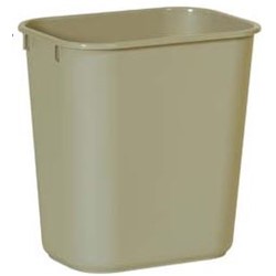 Rubbermaid, Small Deskside Wastebasket, 1.75 gal, Beige, RUB2955BG, 12 per case, sold as each